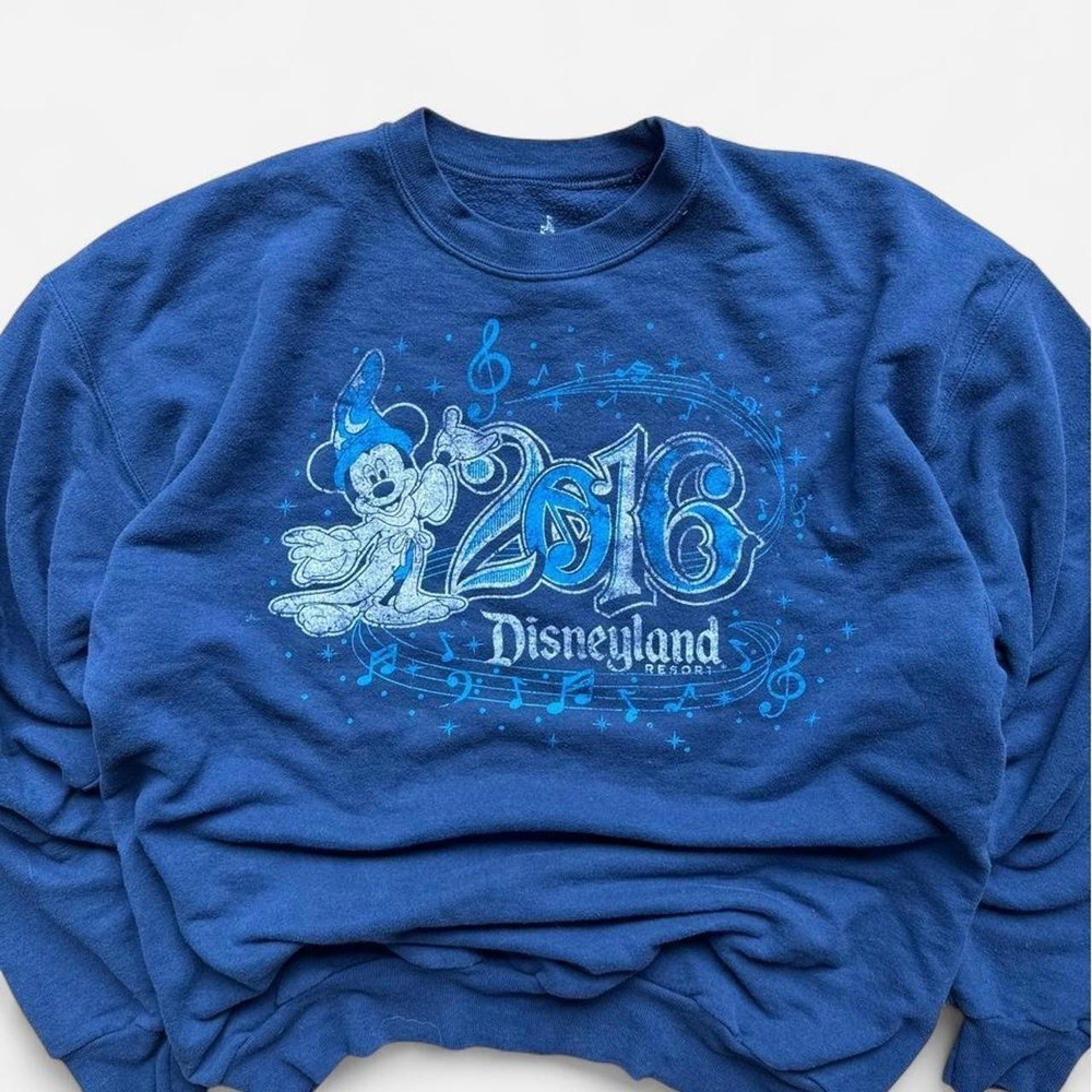 Disney 2016 Disneyland Resort Mickey Mouse Crewneck Sweatshirt Blue